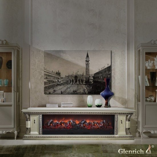 Glenrich Георгия (Premier S130) Белый с пультом ДУ модель электрокамина