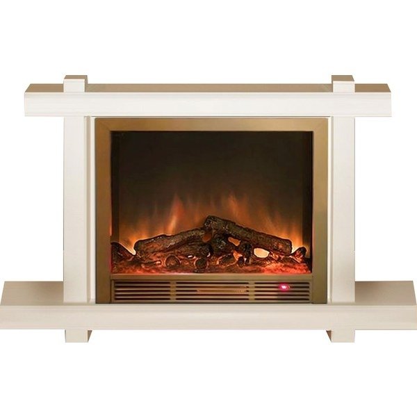 Glenrich Капри Delux (Sharm33 Brass) Беленный дуб бежевый пристенный камин
