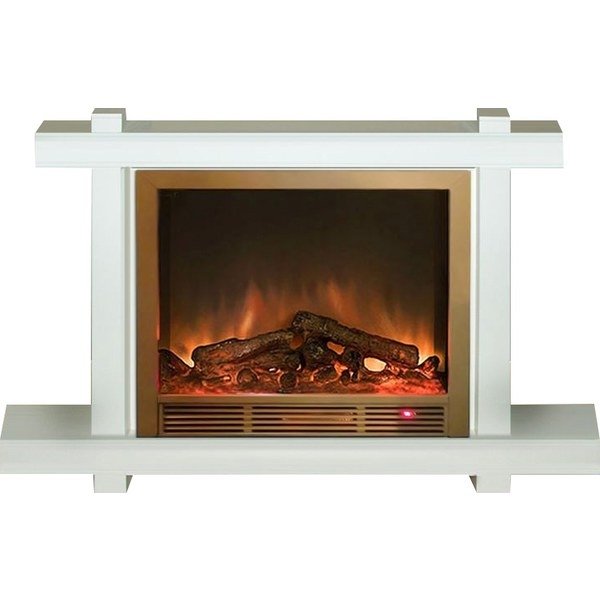 Glenrich Капри Delux (Sharm33 Brass) Белый широкий белый электрический камин