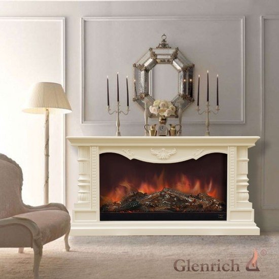 Glenrich Консул (Premier S14) Слоновая кость для гостиной комнаты электрический камин с панелью