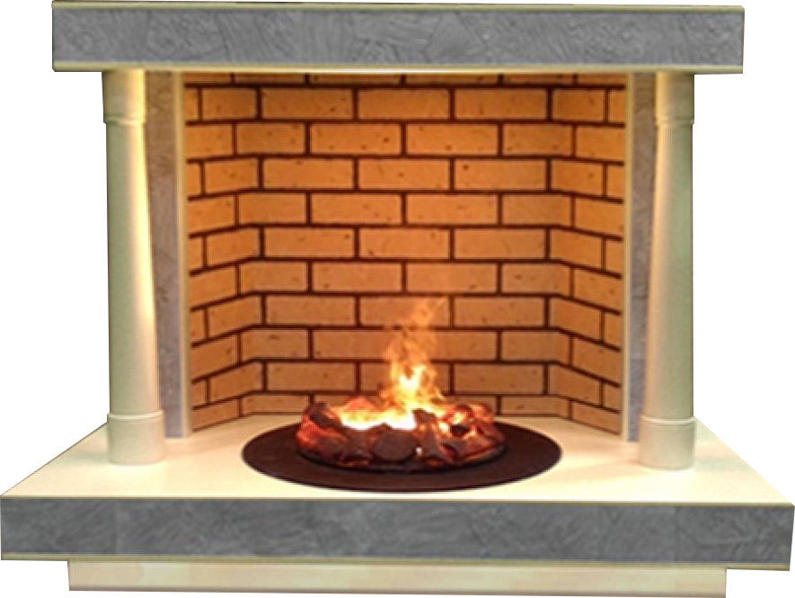 Glenrich Корсика Carmen 3D Слоновая кость электрокамин с широким очагом 3D