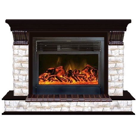Glenrich Панорама 28 (New flame) камень-Алтай/цвет-Дуб 46 электрокамин с широким очагом 2D