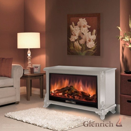 Glenrich Версаль (Premier S86) Белый имитация настоящего огня камин с очагом
