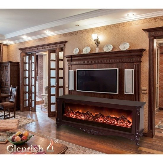 Glenrich Версаль с царгой (Premier S 130) Шоколад под телевизор каминокомплект