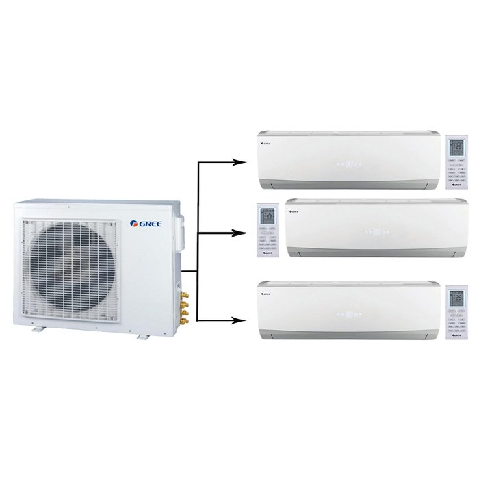 Gree GWHD(24)NK3MO(LCLH)/GWH(07)QB-K3DNC2G/I*3 мульти сплит-система на 3 комнаты