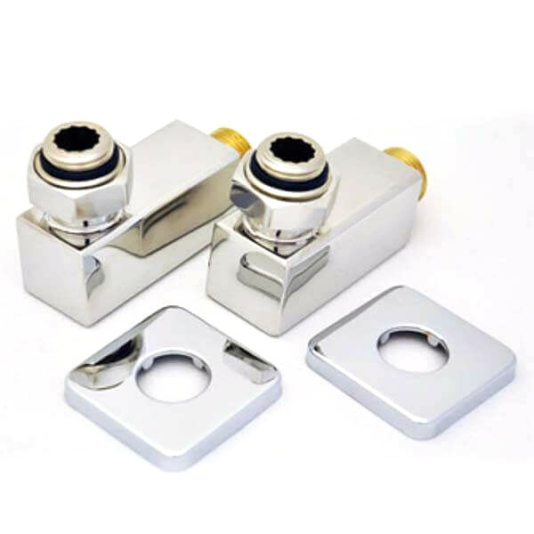 Grota 1/2"x3/4" полированные комплект уголков квадратных с накидной гайкой