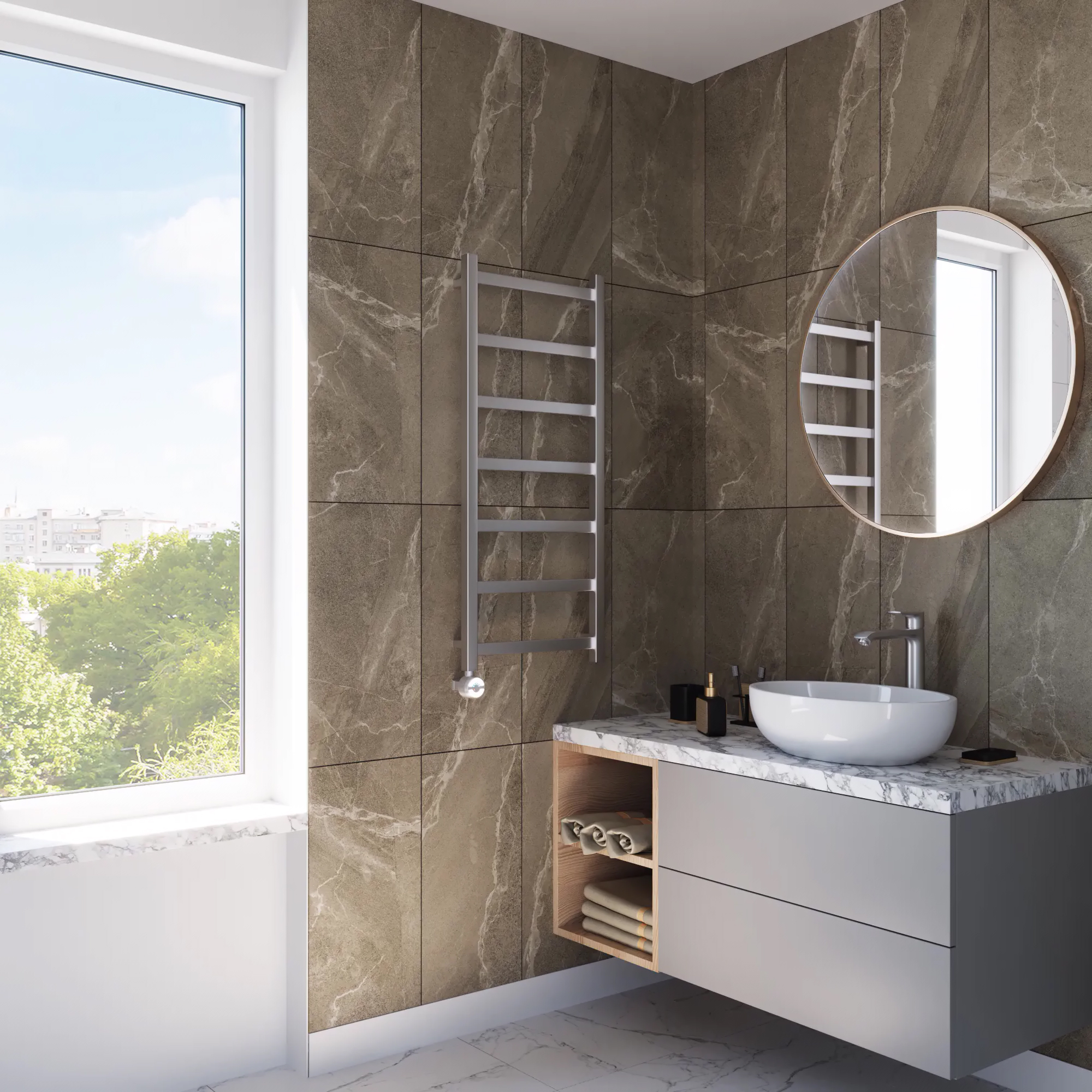 Grota Soffi 430x1000 El электрический полотенцесушитель лесенка