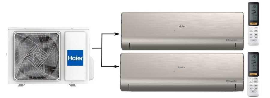Haier 2U40S2SM1FA/AS09NS6ERA-G*2шт мульти сплит система на 2 комнаты