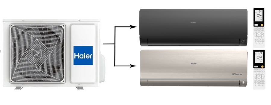 Haier 2U40S2SM1FA/AS25S2SF2FA-G/AS25S2SF2FA-B мульти сплит система на 2 комнаты