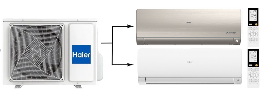 Haier 2U40S2SM1FA/AS25S2SF2FA-W/AS25S2SF2FA-G мульти сплит система на 2 комнаты