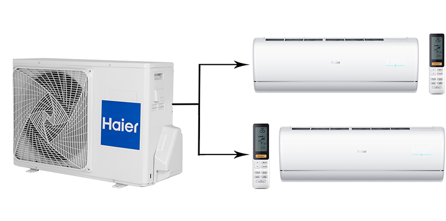 Haier 2U50S2SM1FA-3/AS25S2SJ1FA-W/AS35S2SJ1FA-W мульти сплит система на 2 комнаты