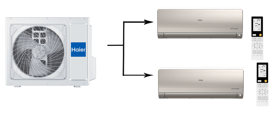 Haier 2U50S2SM1FA-3/AS35S2SF2FA-G*2шт мульти сплит система на 2 комнаты