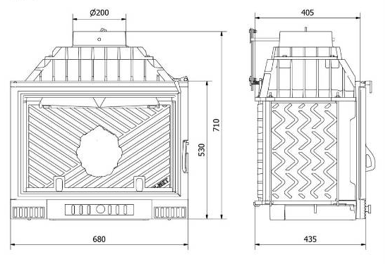 Kawmet W3 16,7 кВт фронтальная дровяная топка