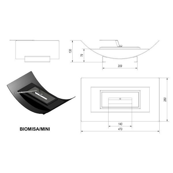 Kratki MISA MINI, с биотопливом(1шт.х1.5л.), зажигалкой набор с биокамином
