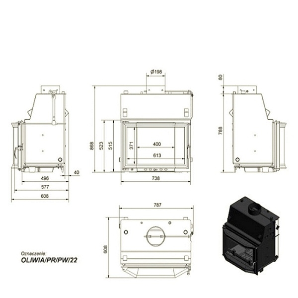 Kratki Oliwia PR/PW/22 дровяная топка