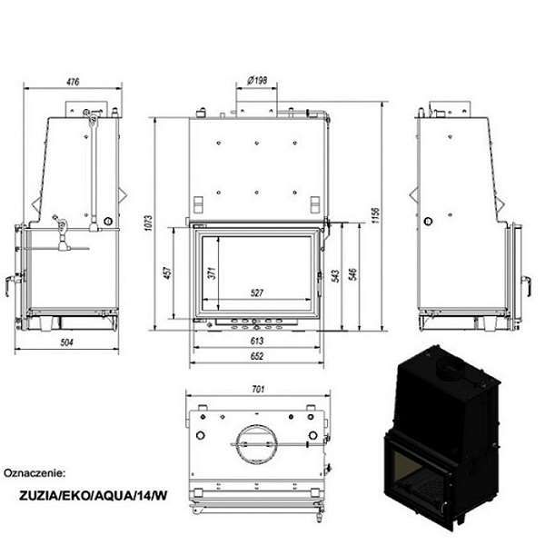 Kratki Zuzia EKO/AQUA/14/W дровяная топка