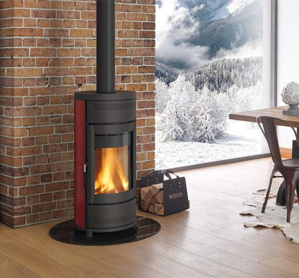 La Nordica Helga EVO bordeaux (бордовый) дровяная печь