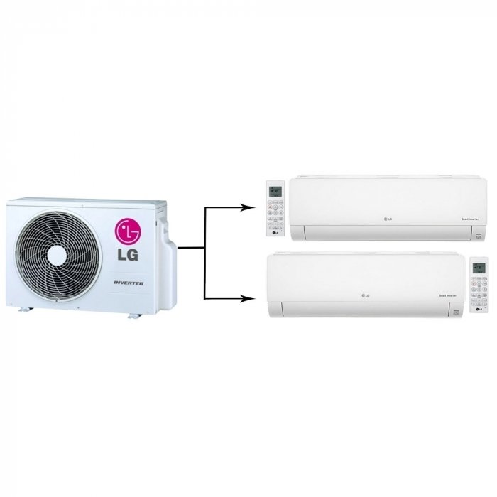 Lg MU2M17AH/PM07SP.NSJR0*2шт мульти сплит-система на 2 комнаты