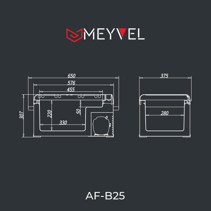MEYVEL AF-B25 компрессорный автохолодильник