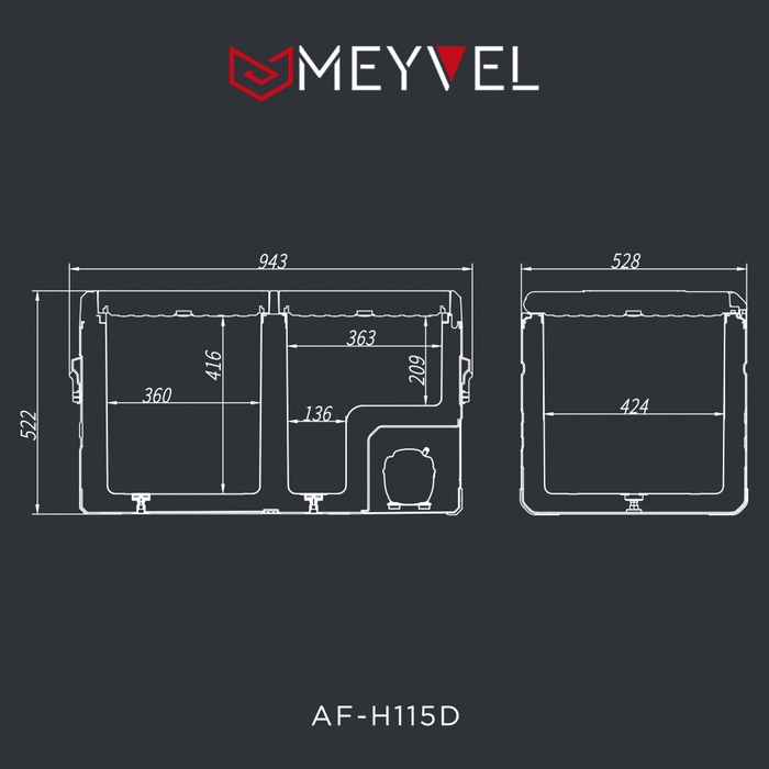 MEYVEL AF-H115D компрессорный автохолодильник