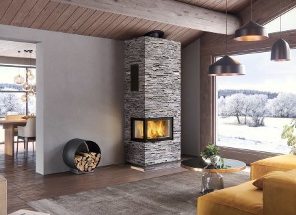 Nordpeis Davos A угл. лев. высокий (топка N-29A) готовый дровяной каминокомплект