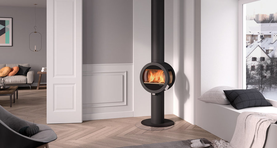 Nordpeis Me Pedestal с бок. стеклами дровяная печь
