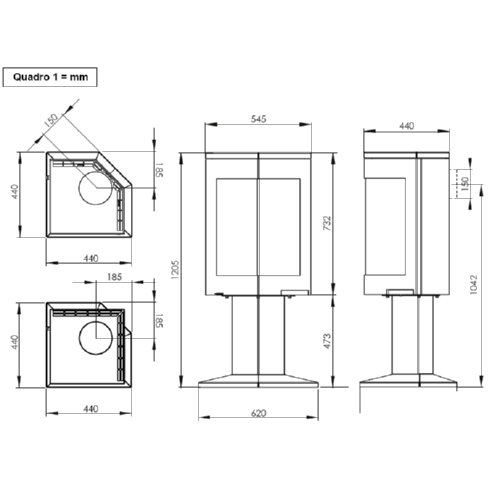 Nordpeis Quadro 1 дровяная печь