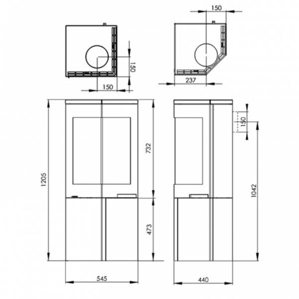 Nordpeis Quadro 2 дровяная печь