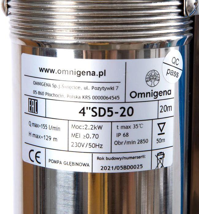 OMNIGENA 4SD 5-20 (2,2kW) 380V погружной насос