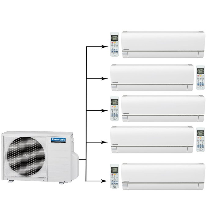 Panasonic CU-5E34PBD/CS-E9RKDW*5шт мульти сплит система