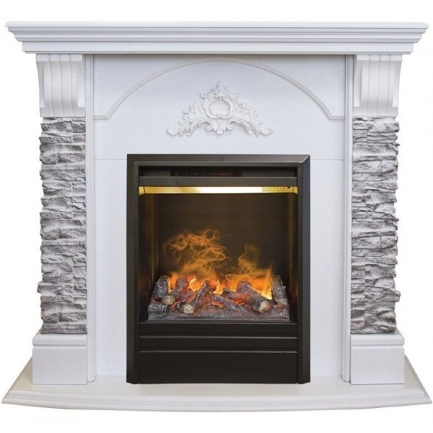 Real-Flame Athena GR STD/EUG/25/24 WT с очагом 3D Olympic и увлажнением пристенный электрокамин 3D с паром