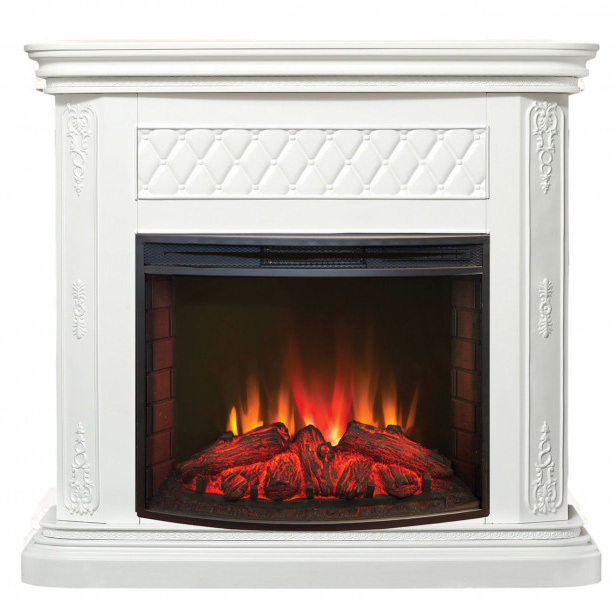 Real-Flame Bergamo 25,5 WT с очагом Evrika 25,5 LED электрокамин с широким очагом 2D