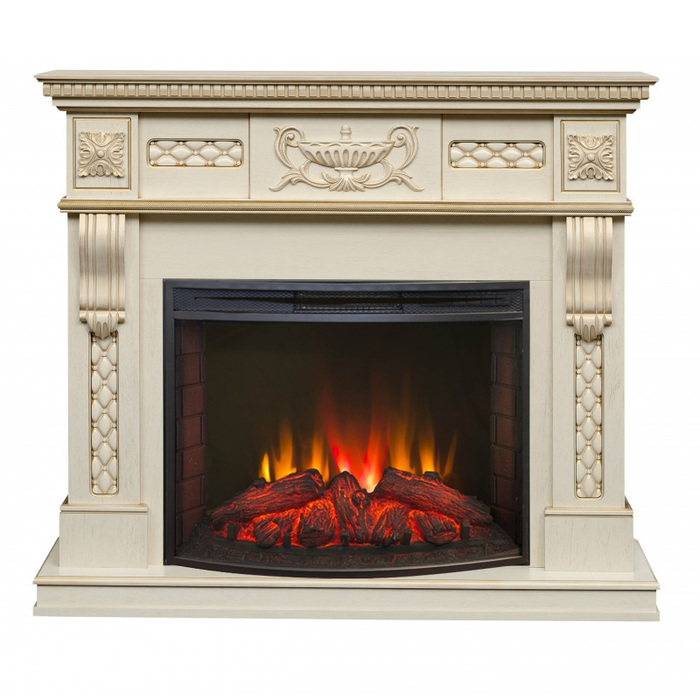 Real-Flame Corsica Lux 25,5/26 WT с очагом Evrika 25,5 LED электрокамин с широким очагом 2D