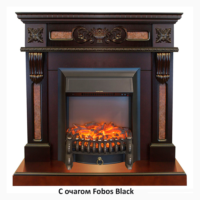 Real-Flame Corsica STD/EUG AO с очагами Fobos s Lux BL/BR, Majestic s Lux BL/BR широкий закрытый электрокамин