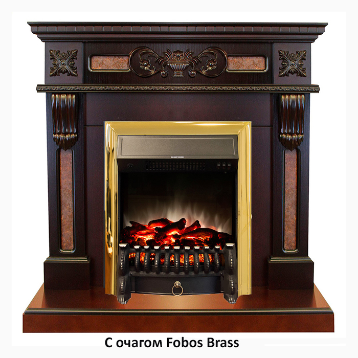Real-Flame Corsica STD/EUG AO с очагами Fobos s Lux BL/BR, Majestic s Lux BL/BR широкий закрытый электрокамин