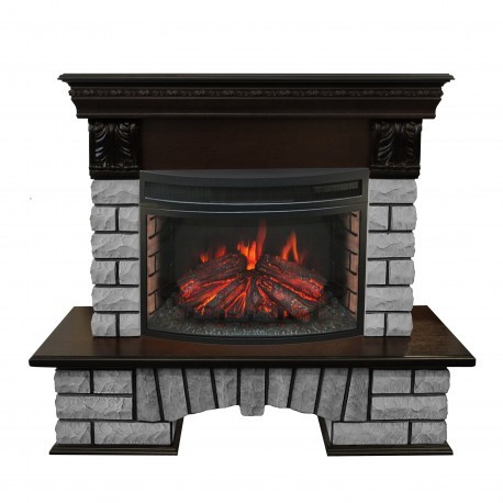 Real-Flame Country LUX Rock 25/25,5 с очагом Firefield 25 S IR электрокамин с широким очагом 2D