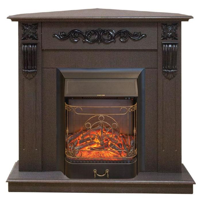 Real-Flame Dominica Corner STD/EUG DN с очагом Fobos s Lux BL/BR, Majestic s Lux BL/BR угловой камин с эффектом живого пламени