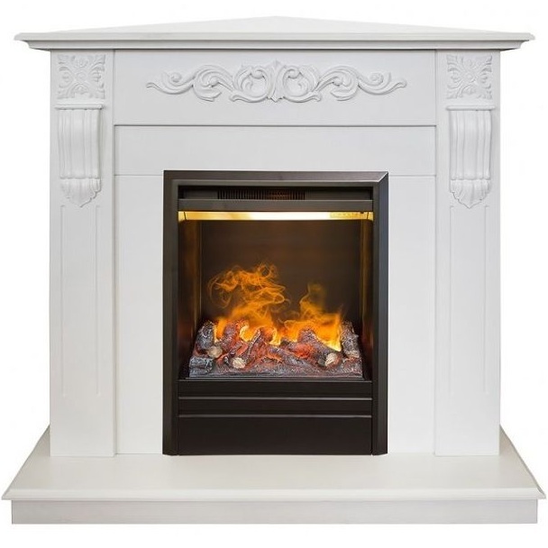 Real-Flame Dominica Corner STD/EUG WT с очагом 3D Olympic увлажнение воздуха камин угловой электрический с 3D эффектом пламени