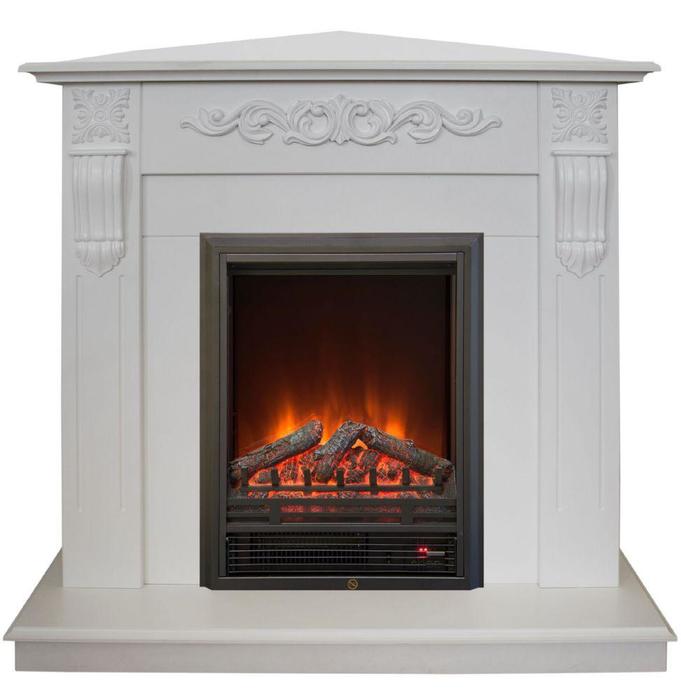 Real-Flame Dominica Corner STD/EUG WT с очагом Eugene белый угловой камин электрический с эффектом пламени