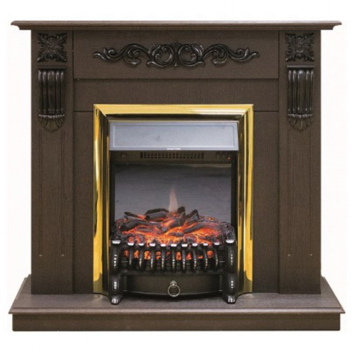 Real-Flame Dominica STD/EUG DN с очагом Fobos s Lux BL/BR, Majestic s Lux BL/BR камин в квартиру электрический