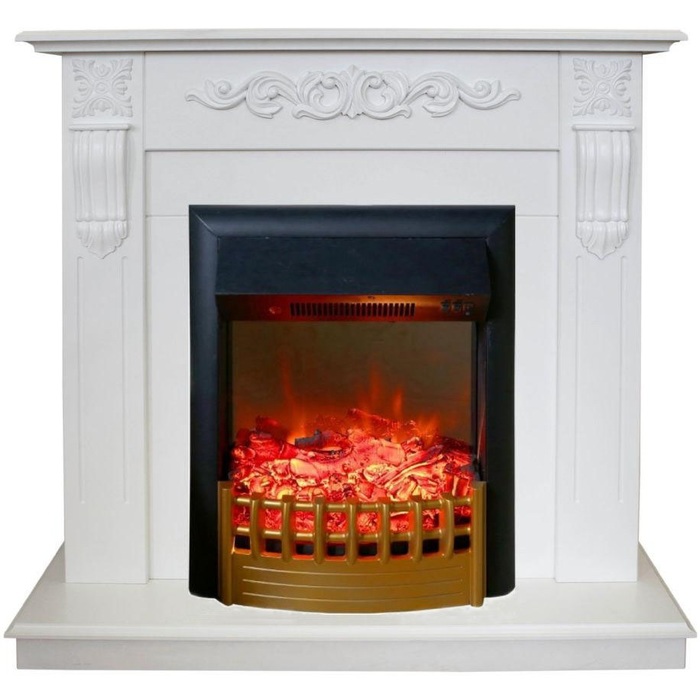 Real-Flame Dominica STD/EUG WT с очагом Rimini белый электрокамин с эффектом живого пламени