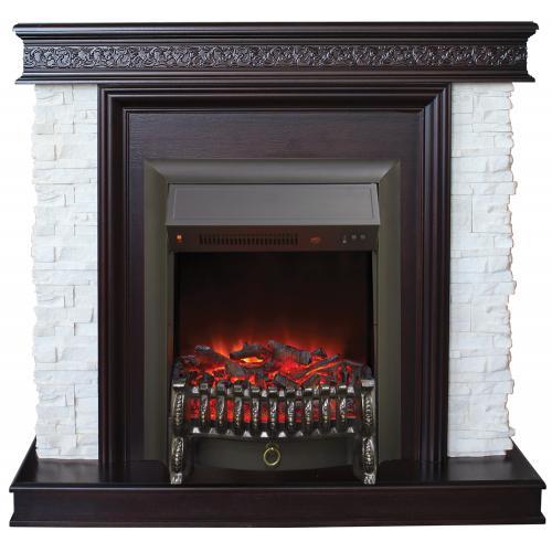 Real-Flame Donna STD/EUG AO с очагом "Fobos s Lux BL/BR, Majestic s Lux BL/BR" электрокамин с классическим очагом 2D
