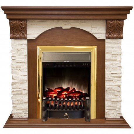 Real-Flame Dublin LUX STD/EUG/24 AO с очагом Fobos s Lux BL/BR, Majestic s Lux BL/BR электрический современный камин для загородного дома