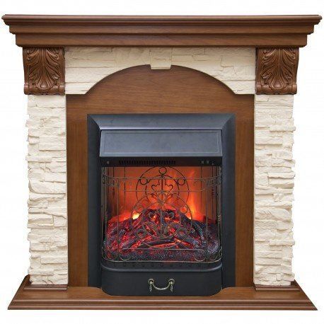 Real-Flame Dublin LUX STD/EUG/24 AO с очагом Fobos s Lux BL/BR, Majestic s Lux BL/BR электрический современный камин для загородного дома