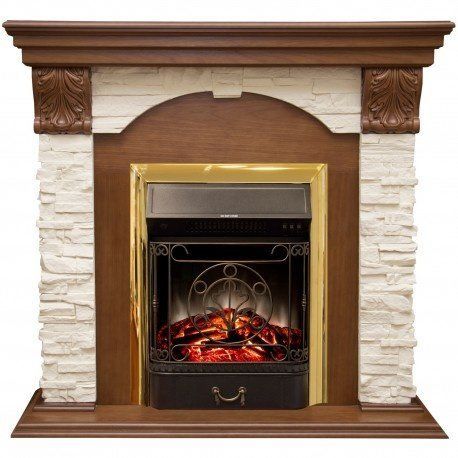 Real-Flame Dublin LUX STD/EUG/24 AO с очагом Fobos s Lux BL/BR, Majestic s Lux BL/BR электрический современный камин для загородного дома