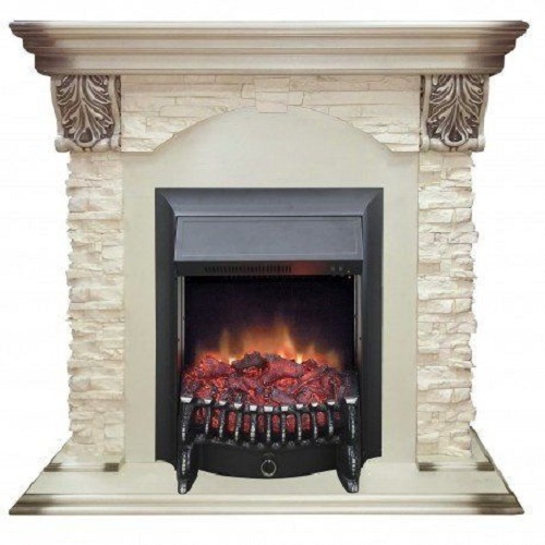 Real-Flame Dublin LUX STD/EUG/24 WT с очагом Fobos s Lux BL/BR, Majestic s Lux BL/BR камин в квартиру электрический
