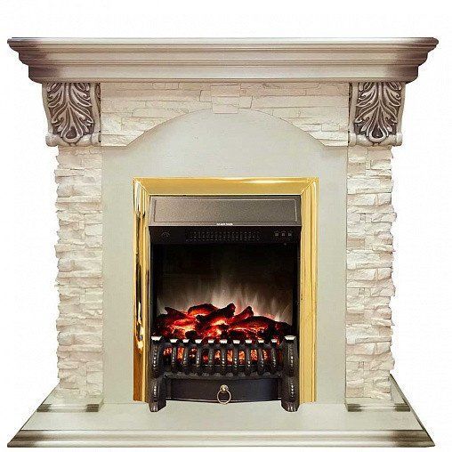 Real-Flame Dublin LUX STD/EUG/24 WT с очагом Fobos s Lux BL/BR, Majestic s Lux BL/BR камин в квартиру электрический