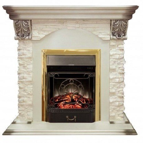 Real-Flame Dublin LUX STD/EUG/24 WT с очагом Fobos s Lux BL/BR, Majestic s Lux BL/BR камин в квартиру электрический