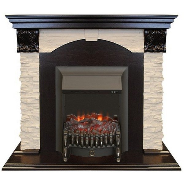Real-Flame Dublin LUX STD/EUG с очагами Fobos/Majestic отделка шпоном электрокамин со звуком