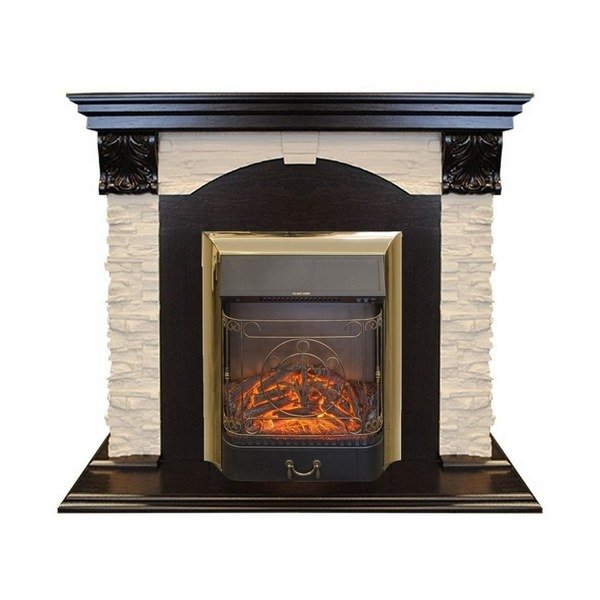 Real-Flame Dublin LUX STD/EUG с очагами Fobos/Majestic отделка шпоном электрокамин со звуком